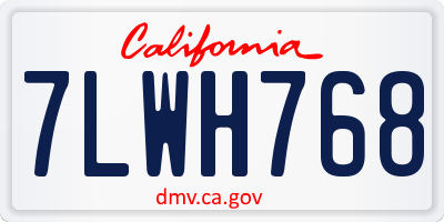 CA license plate 7LWH768