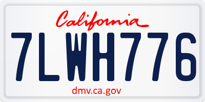 CA license plate 7LWH776