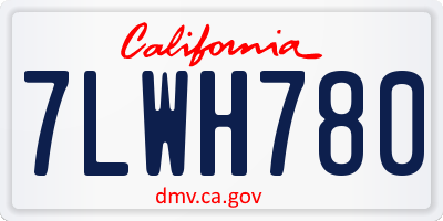 CA license plate 7LWH780