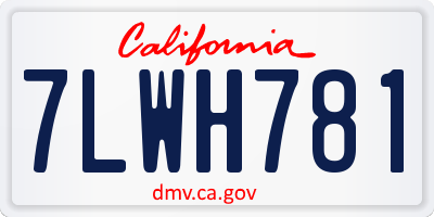 CA license plate 7LWH781