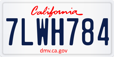 CA license plate 7LWH784