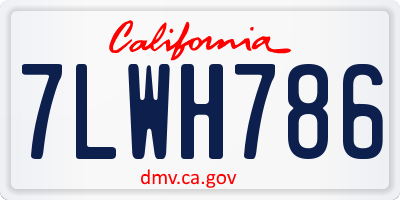 CA license plate 7LWH786