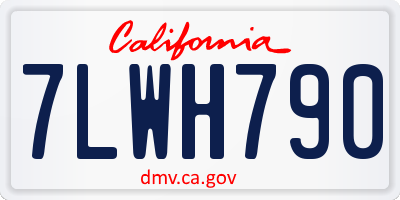 CA license plate 7LWH790