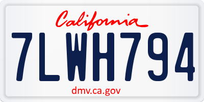 CA license plate 7LWH794