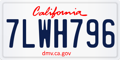 CA license plate 7LWH796
