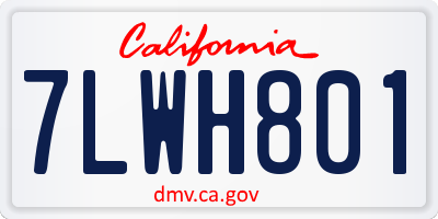CA license plate 7LWH801