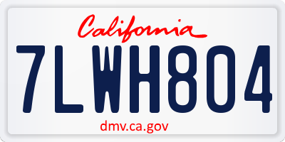 CA license plate 7LWH804