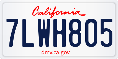 CA license plate 7LWH805