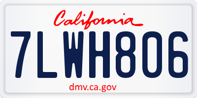 CA license plate 7LWH806