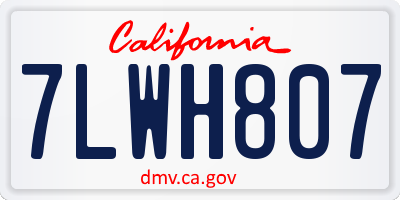 CA license plate 7LWH807