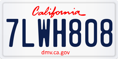 CA license plate 7LWH808