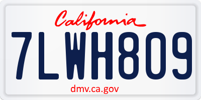 CA license plate 7LWH809