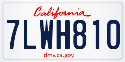 CA license plate 7LWH810