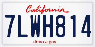 CA license plate 7LWH814