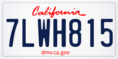 CA license plate 7LWH815