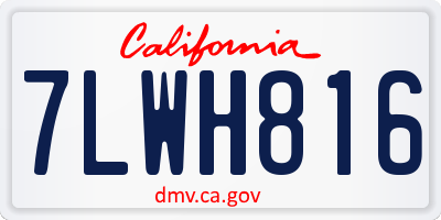 CA license plate 7LWH816