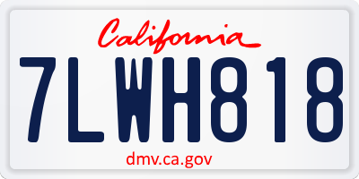 CA license plate 7LWH818