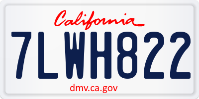 CA license plate 7LWH822