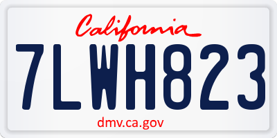 CA license plate 7LWH823