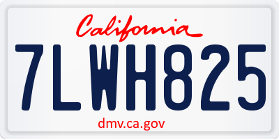 CA license plate 7LWH825
