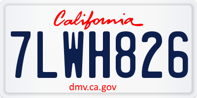 CA license plate 7LWH826