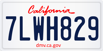 CA license plate 7LWH829