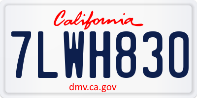 CA license plate 7LWH830