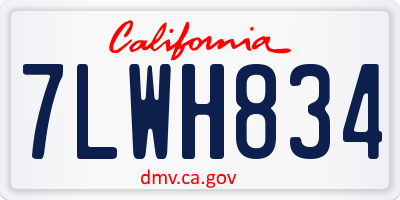 CA license plate 7LWH834