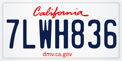 CA license plate 7LWH836