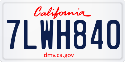 CA license plate 7LWH840