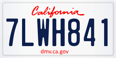 CA license plate 7LWH841