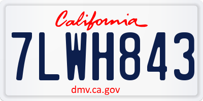 CA license plate 7LWH843