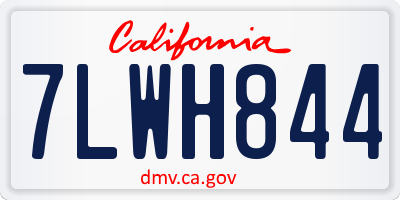 CA license plate 7LWH844