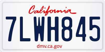 CA license plate 7LWH845