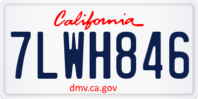 CA license plate 7LWH846