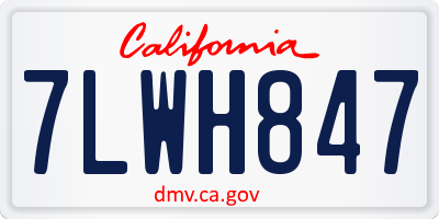 CA license plate 7LWH847