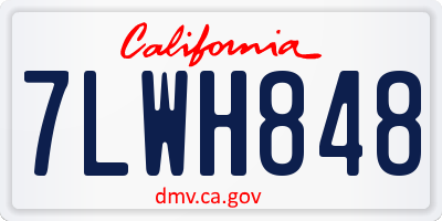 CA license plate 7LWH848