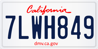 CA license plate 7LWH849