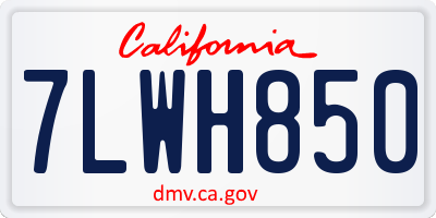 CA license plate 7LWH850