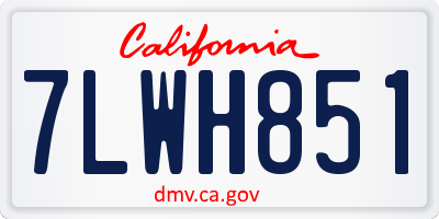 CA license plate 7LWH851