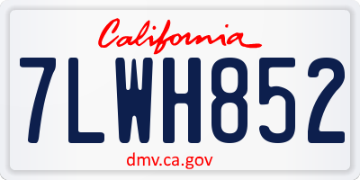 CA license plate 7LWH852