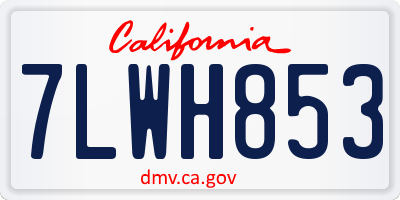 CA license plate 7LWH853