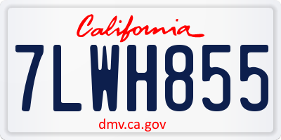 CA license plate 7LWH855