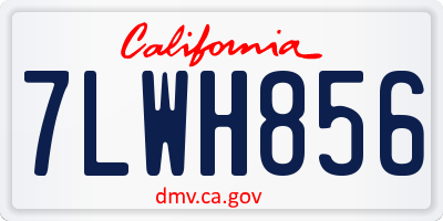 CA license plate 7LWH856