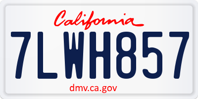 CA license plate 7LWH857