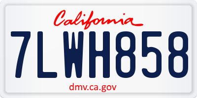 CA license plate 7LWH858
