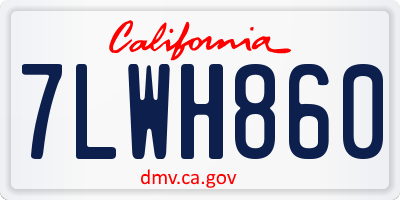 CA license plate 7LWH860