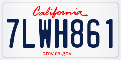 CA license plate 7LWH861