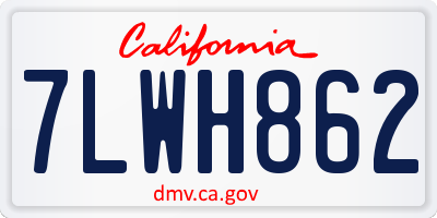 CA license plate 7LWH862