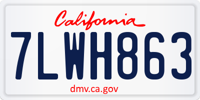 CA license plate 7LWH863